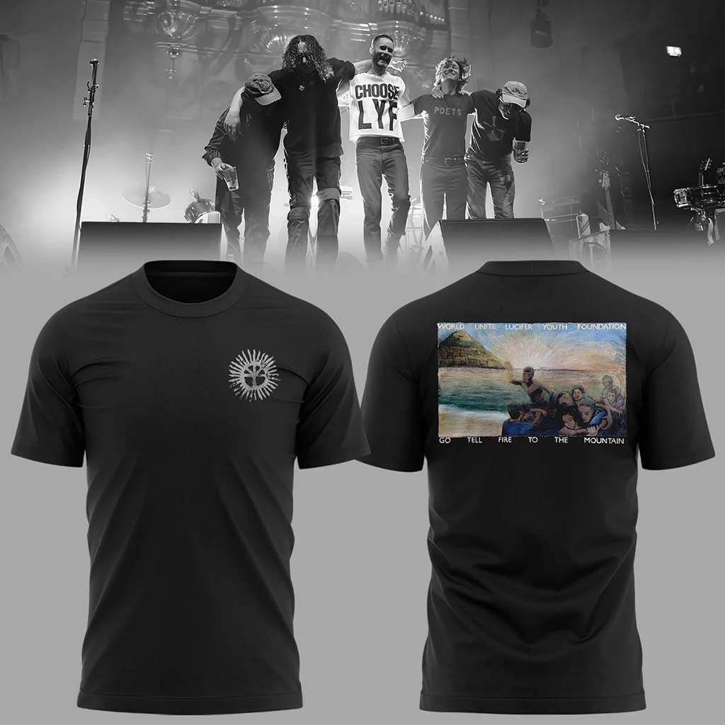 Wu Lyf Merch 2026 Fifteen Years Later T-Shirt Go Tell Fire To The Mountain Shirt Black - Merchluma