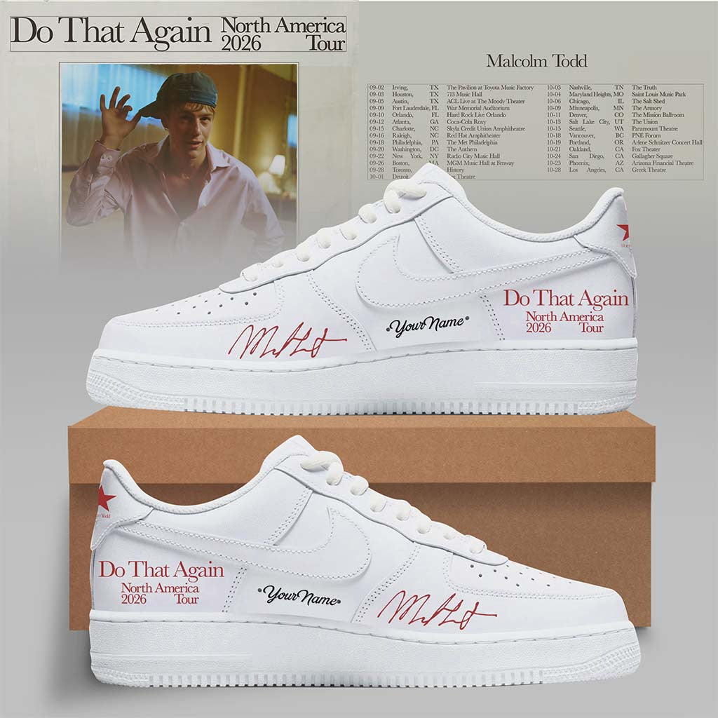 Personalized Malcolm Todd Do That Again Tour 2026 Shoes Sneakers Malcolm Todd Merch Fan Gifts - Merchluma