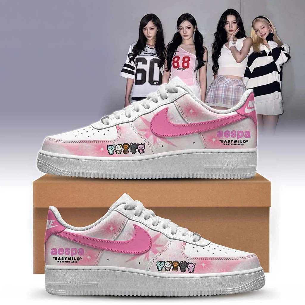 BAPE X AESPA Baby Milo Sneakers Cute Characters Shoes AESPA Merch Present For Kpop Fans - Merchluma