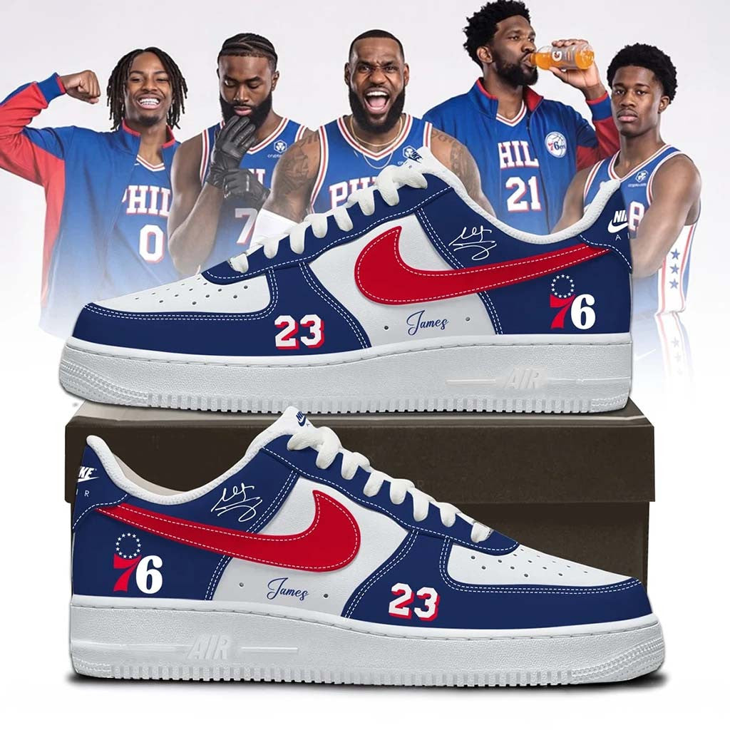 Lebron James Philadelphia 76Ers Signature Sneakers Lebron James Merch Gift For Basketball Fan - Merchluma