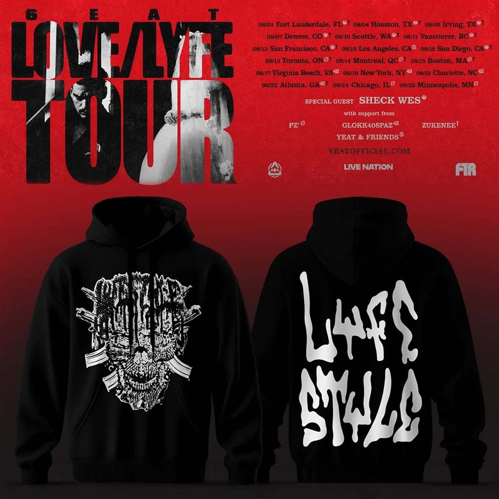 Yeat Lovelyfe Tour Hoodie Lyfe Style Hoodie Yeat Merch Best Gifts For Hip Hop Fans - Merchluma