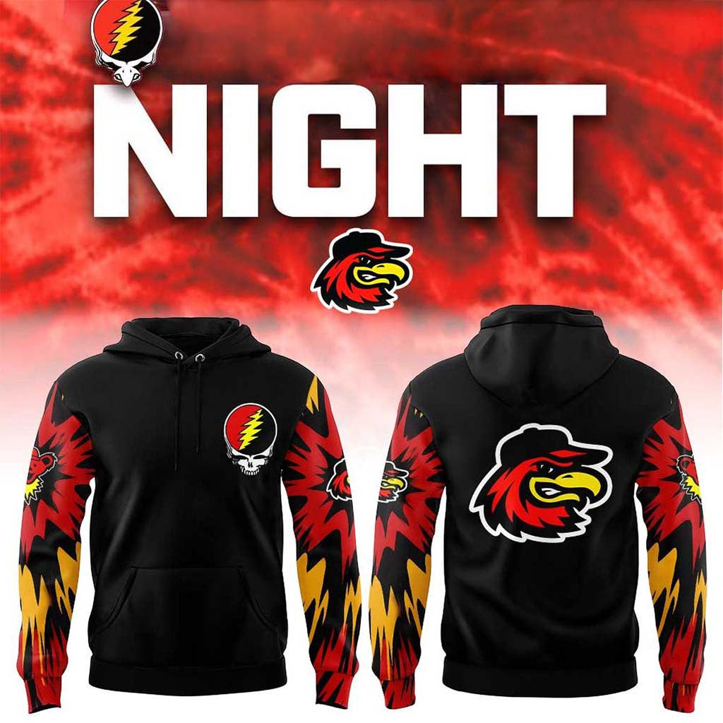 Rochester Red Wings Grateful Dead Night Returns To ESL Ballpark Hoodie Red Wings Merch 2026 - Merchluma