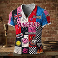 Yungblud Punk Rock Patchwork V-Neck T-Shirt 2026 Yungblud Merch Gift For Music Lovers - Merchluma