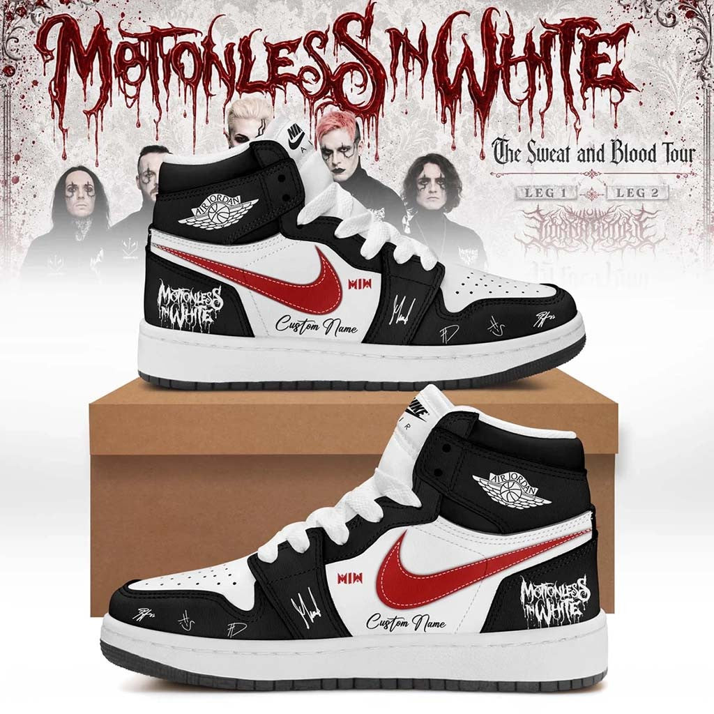 Custom Motionless In White Merch The Sweat And Blood Tour 2026 Shoes Gift For Band Fans - Merchluma