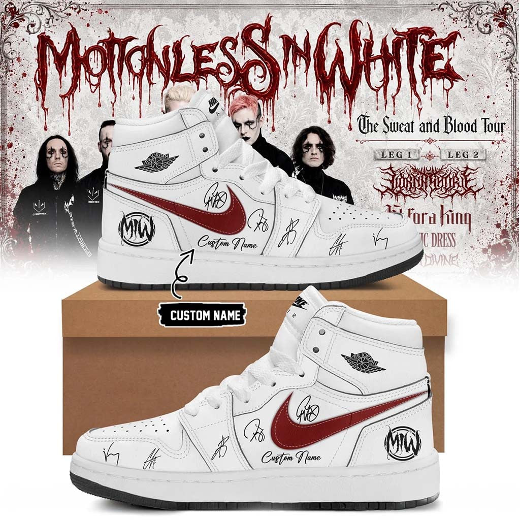 Custom Motionless In White Merch The Sweat And Blood Tour 2026 Sneakers Gift For Music Lovers - Merchluma