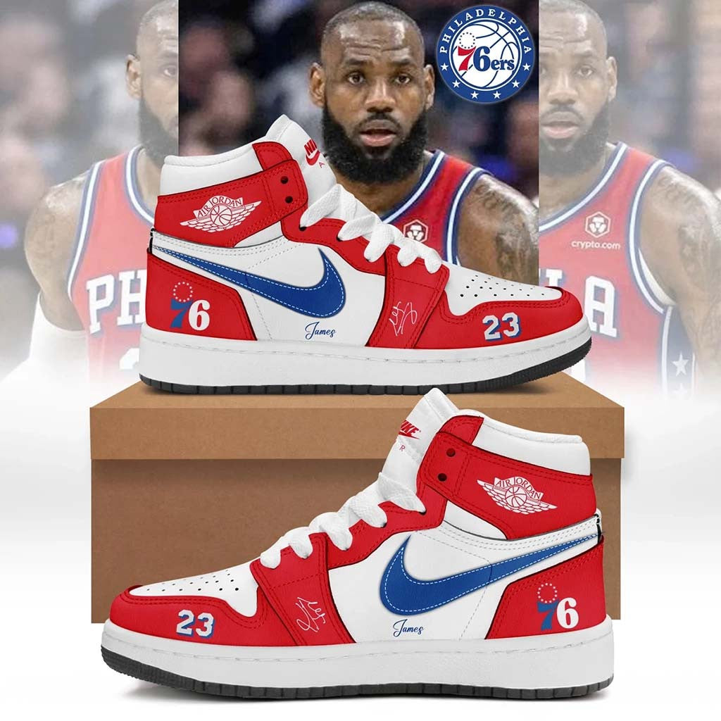 Lebron James Philadelphia 76ers Signature Shoes 2026 76ers Merch Gift For Basketball Lovers - Merchluma