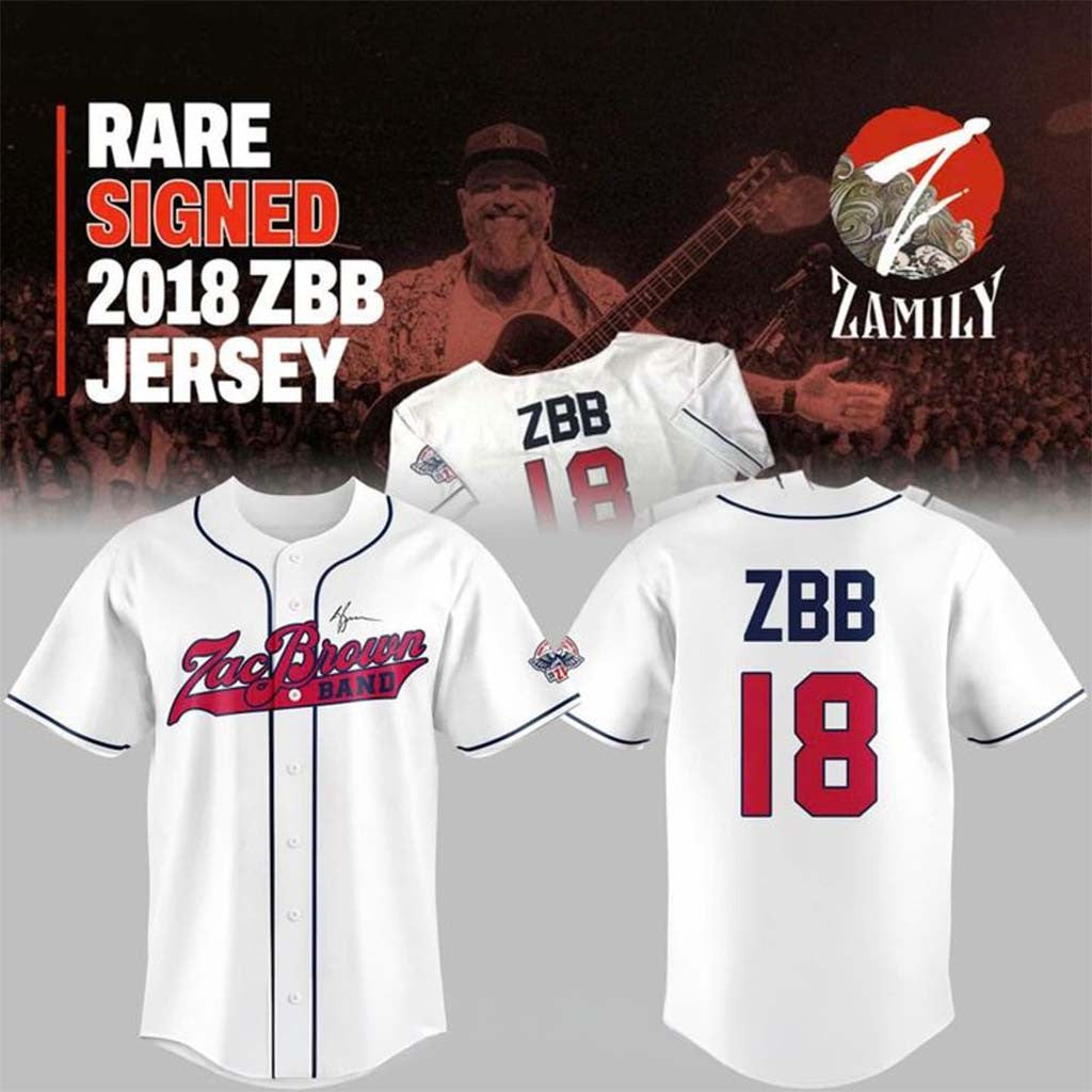 Zac Brown Band Baseball Jersey #18 ZBB Jersey Zac Brown Band Merch Gift For Husband - Merchluma