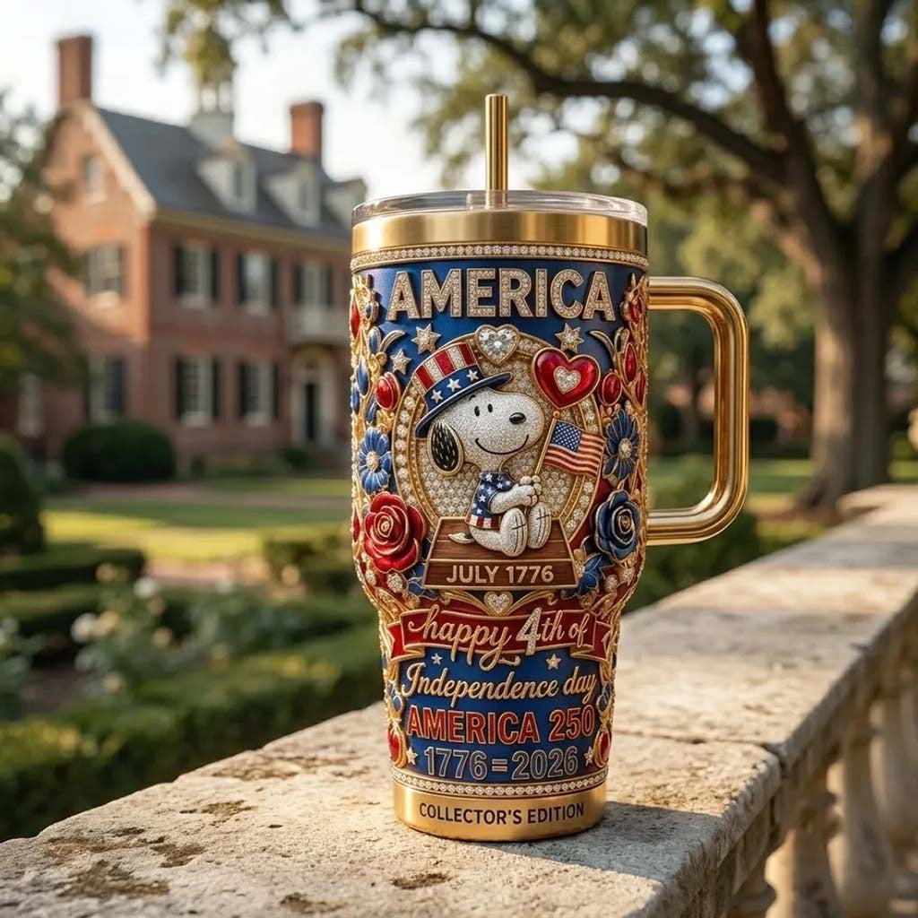 Snoopy America 250th Anniversary YETI Tumbler Happy 4th Of July Merch Best Patriotic Gifts - Merchluma