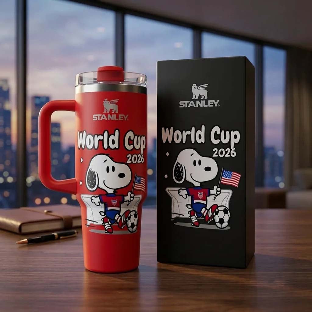 Snoopy X World Cup 2026 Stanley Tumbler USMNT FIFA Merch Gift For Soccer Lovers - Merchluma