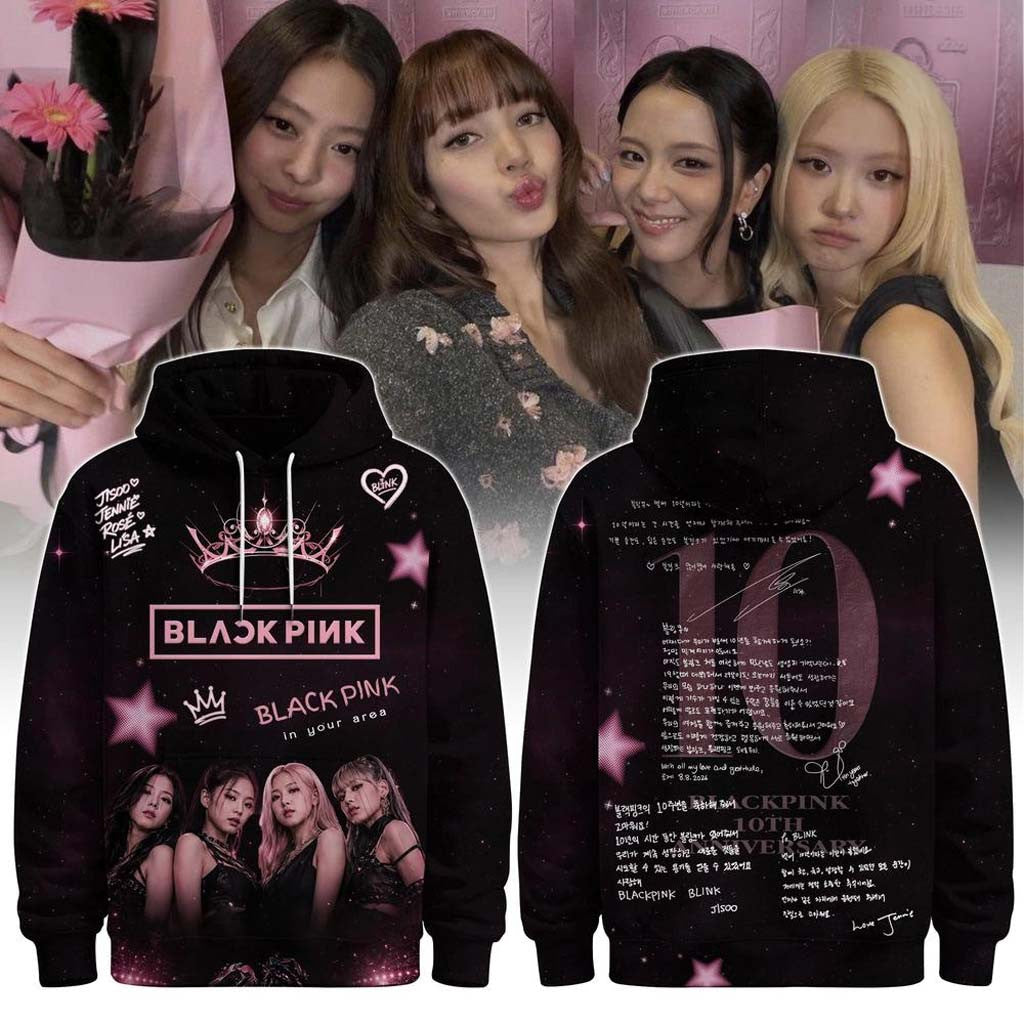 Blackpink 10Th Anniversary Merch 2026 Blackpink In Your Area Hoodie Present For Kpop Fans - Merchluma