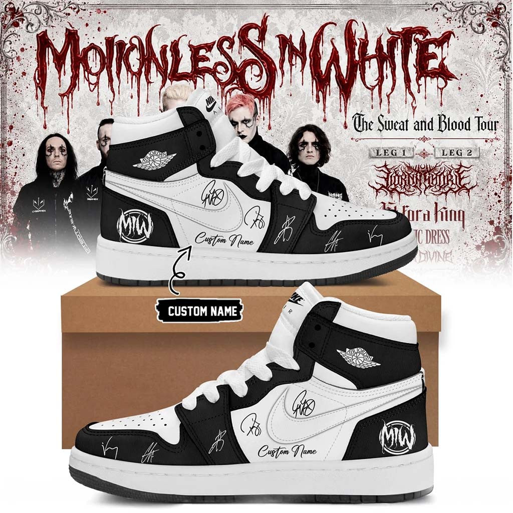 Personalized Motionless In White Merch The Sweat And Blood Tour 2026 Sneakers Gift For Husband - Merchluma