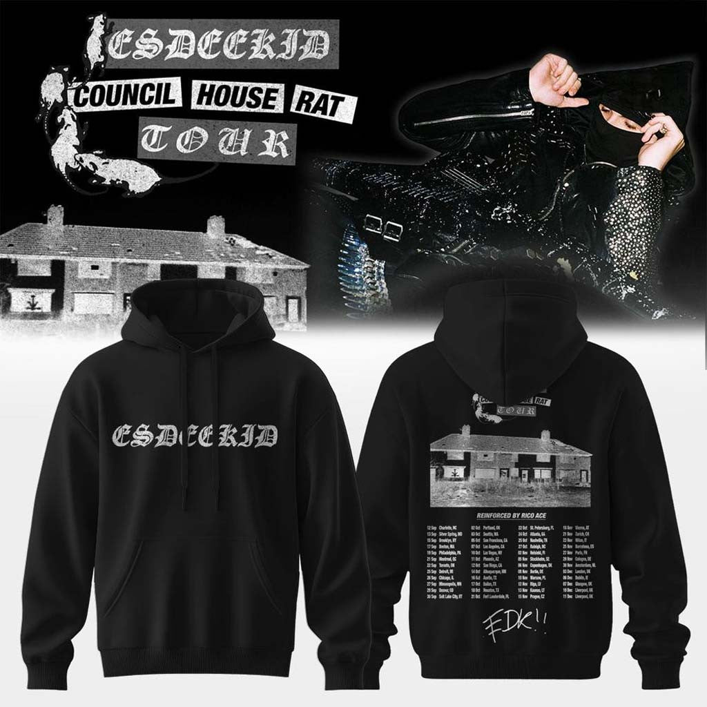 EsDeeKid Council House Rat Tour 2026 Hoodie EDK Merch Tour Dates Hoodie Gift For Rap Fans - Merchluma