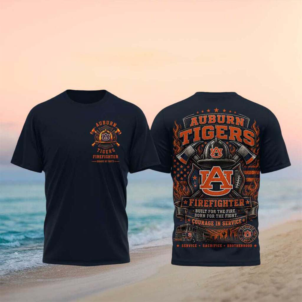 Auburn Tigers Firefighter Helmet Built For The Fire Shirt Auburn Tigers Merch Present For Dad - Merchluma
