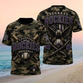 Colorado Rockies Eagle American Flag Camo Baseball T-Shirt Colorado Rockies Merch Fan Gifts - Merchluma