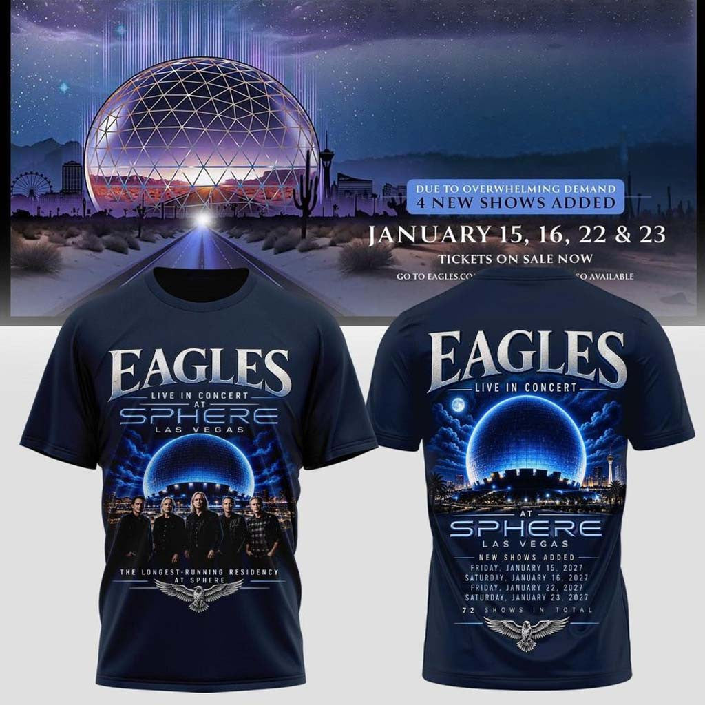 Eagles X Live In Concert At Sphere Las Vegas 2027 T-Shirt Eagles Band Merch Gift For Music Fans - Merchluma