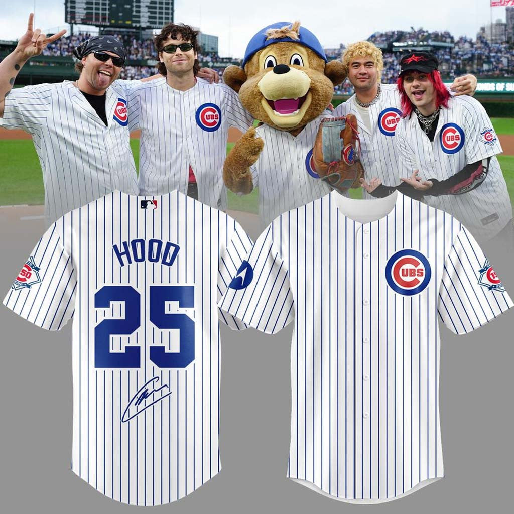 5 Seconds Of Summer X Chicago Cubs Signature Baseball Jersey #25 Hood Jersey Gift For Fans - Merchluma
