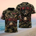 Minnesota Twins Bald Eagle American Flag Camo Patriotic T-Shirt MN Twins Merch Gift For Fans - Merchluma