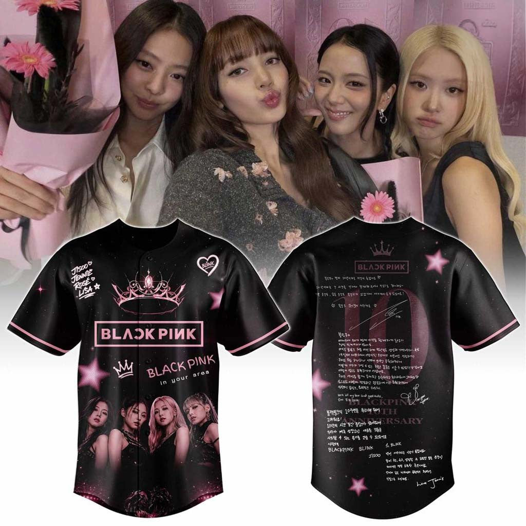 BLACKPINK X 10th Anniversary 2026 Baseball Jersey Blackpink In Your Area Merch Kpop Fan Gifts - Merchluma