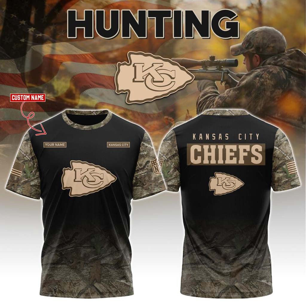 Personalized Kansas City Chiefs X Hunting 2026 T-Shirt KC Chiefs Merch Gift For Football Fans - Merchluma