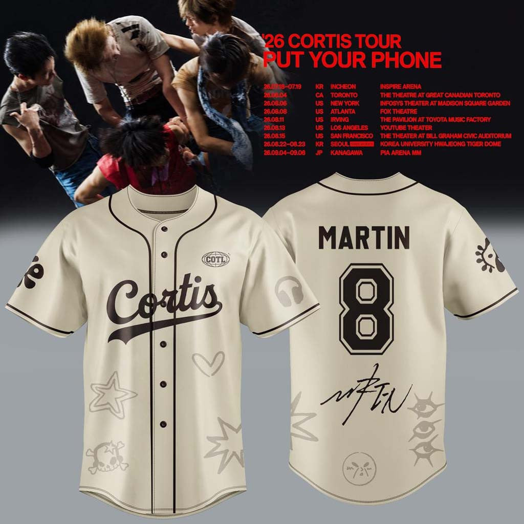 CORTIS X Put Your Phone Down Tour 2026 Baseball Jersey #8 Martin Jersey Signed Cortis Merch - Merchluma