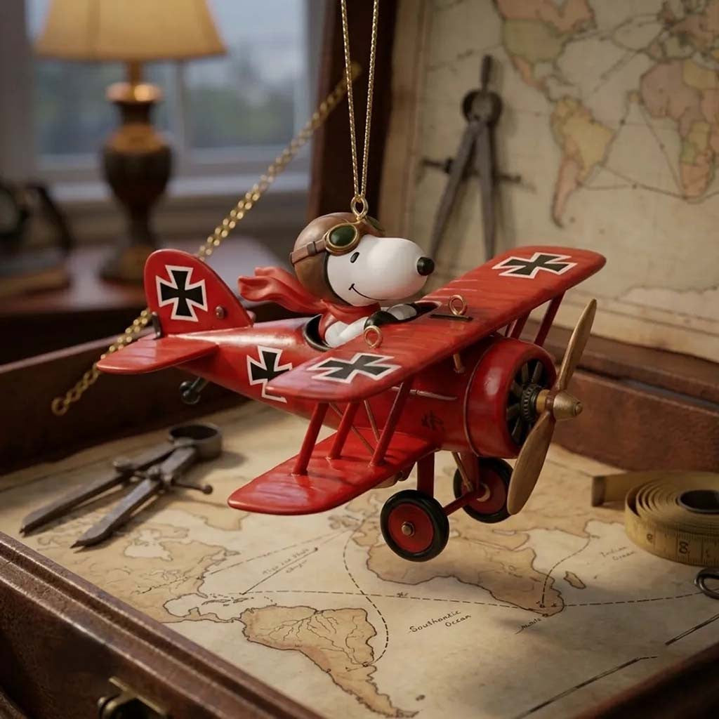 Snoopy Red Baron Flying Ace 2026 Christmas Ornament Xmas Tree Hanging Decor Gift For Son - Merchluma
