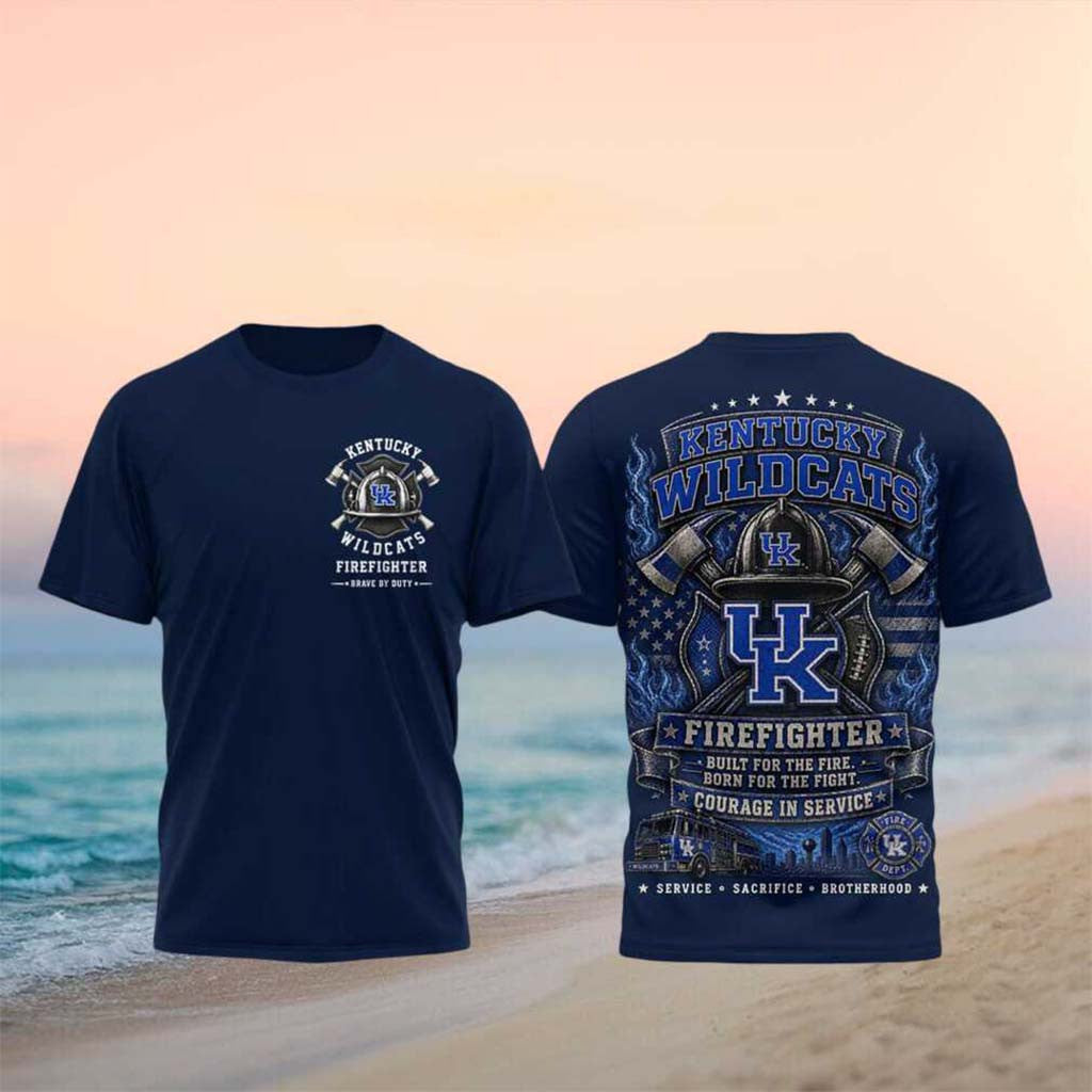 Kentucky Wildcats Firefighter Axe Brave By Duty T-Shirt Wildcats Merch Cool Firefighter Gifts - Merchluma