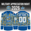 Personalized Roanoke Rail Yard Dawgs 2026 Military Appreciation Night Jersey Hockey Fan Gifts - Merchluma