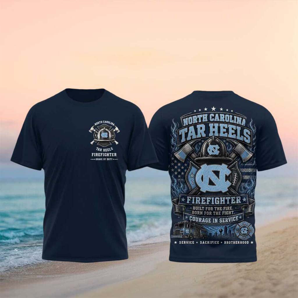 North Carolina Tar Heels Firefighter Built For The Fire T-Shirt Tar Heels Merch Fan Gifts - Merchluma