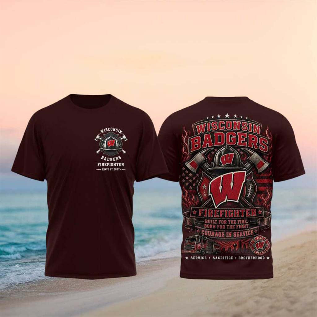 Wisconsin Badgers Firefighter Axe Brotherhood Service Shirt Badgers Merch Fireman Gift Ideas - Merchluma