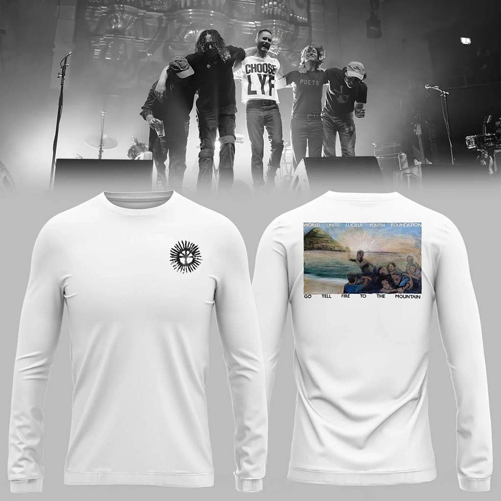 Wu Lyf Fifteen Years Later Long Sleeve T-Shirt Go Tell Fire To The Mountain Wu Lyf Merch White - Merchluma