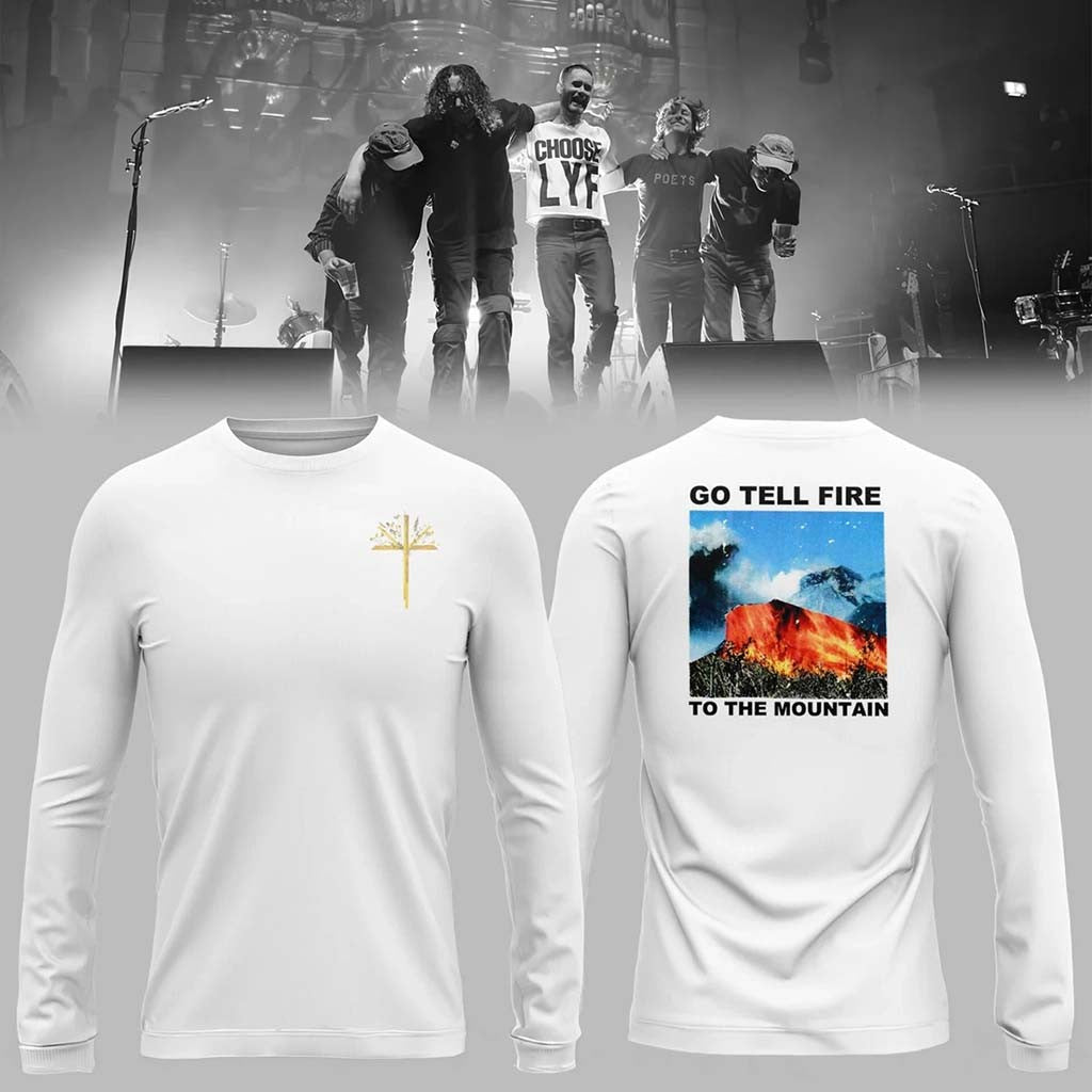 Wu Lyf Fifteen Years Later Long Sleeve T-Shirt White Go Tell Fire To The Mountain Wu Lyf Merch - Merchluma