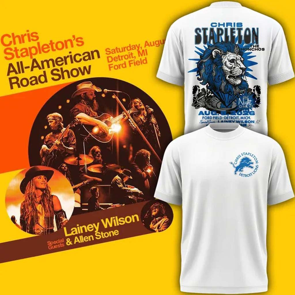 Chris Stapleton X Detroit Lions All-American Road Show 2026 T-Shirt Chris Stapleton Merch - Merchluma