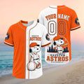 Personalized Houston Astros Snoopy Dog Baseball Skyline Jersey Astros Merch Gift For Game Day - Merchluma