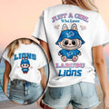 Detroit Lions Football Labubu Mascot Just A Girl Who Loves T-Shirt Detroit Lions Merch Her Gift - Merchluma