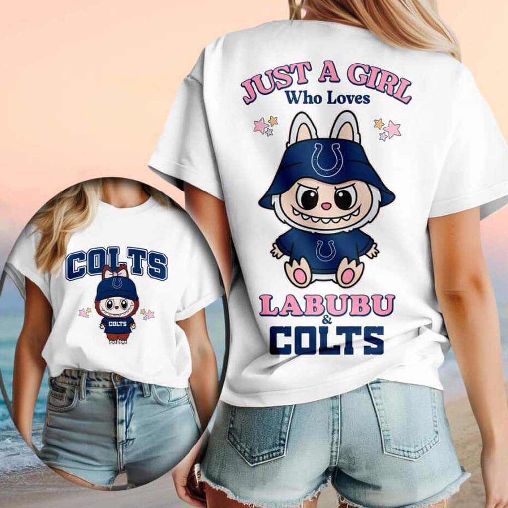 Indianapolis Colts Labubu Mascot Just A Girl Who Loves Football T-Shirt Colts Merch Her Gifts - Merchluma