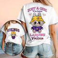 Minnesota Vikings Labubu Mascot Just A Girl Who Loves Football T-Shirt MN Vikings Merch Gifts - Merchluma
