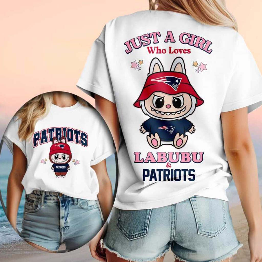 New England Patriots Labubu Mascot Just A Girl Who Loves Football T-Shirt NE Patriots Merch - Merchluma