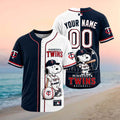 Personalized Minnesota Twins Snoopy Dog Baseball Skyline Jersey MN Twins Merch Gift For Fans - Merchluma
