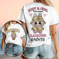 New Orleans Saints Labubu Just A Girl Who Loves T-Shirt NO Saints Merch Gift For Football Fans - Merchluma
