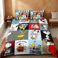Snoopy Multi Character Pattern Bedding Set Bedroom Decor Ideas Gift For Brothers - Merchluma