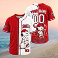 Personalized St Louis Cardinals Snoopy Mascot City Skyline Baseball Jersey Cardinals Merch - Merchluma