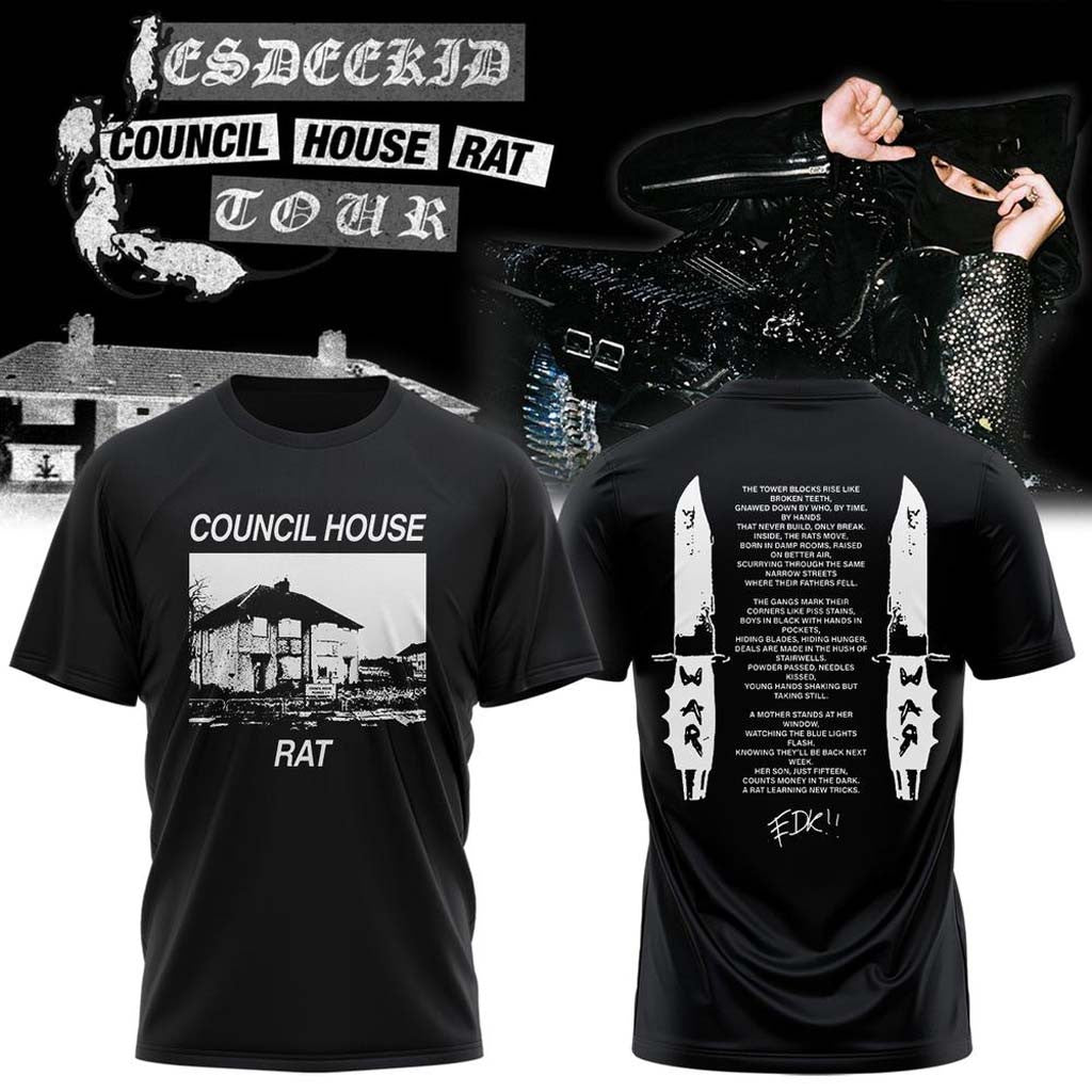 EsDeeKid Merch 2026 EDK Council House Rat Tour T-Shirt Rapper Fan Apparel Gift For Brothers - Merchluma