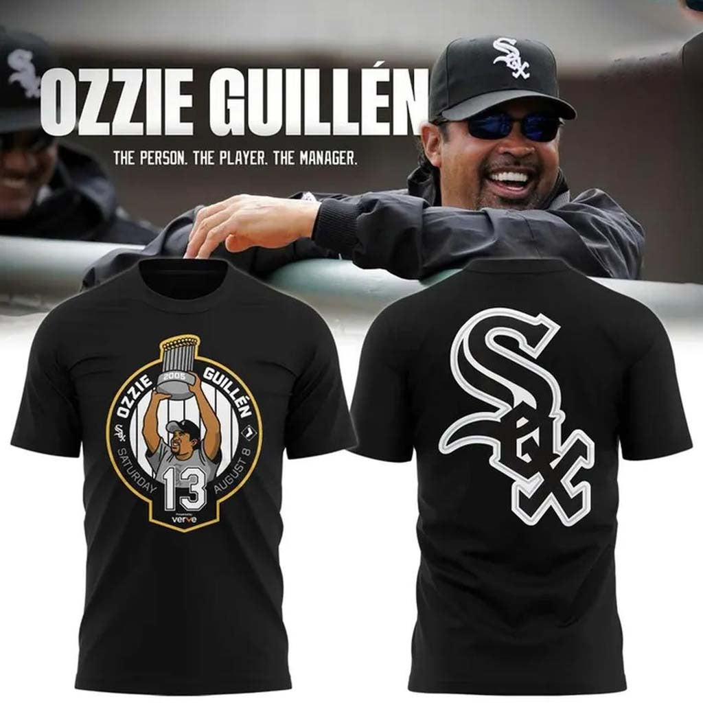 Chicago White Sox X Ozzie Guillen Legend 2026 T-Shirt Black White Sox Merch Baseball Fan Gear - Merchluma