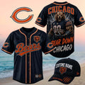 Chicago Bears Muscular Bear Mascot Bear Down Baseball Jersey Chicago Bears Merch Fan Gifts - Merchluma