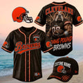 Cleveland Browns Muscular Bulldog Dawg Pound Baseball Jersey Browns Merch Gifts For Fans - Merchluma