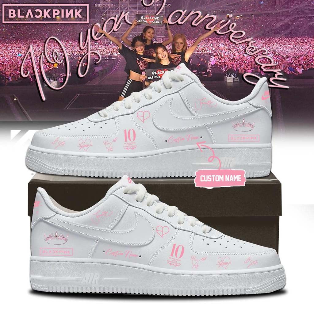 Personalized BLACKPINK 10th Anniversary 2026 Sneakers White BLACKPINK Merch Gift For Fans - Merchluma
