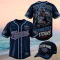 Tennessee Titans Armored Mascot Lightning Graphic Baseball Jersey Titans Merch Brother Gifts - Merchluma