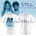 Karol G x Bruno Mars STILL Signature 2026 Baseball Jersey Karol G x Bruno Mars Merch White - Merchluma