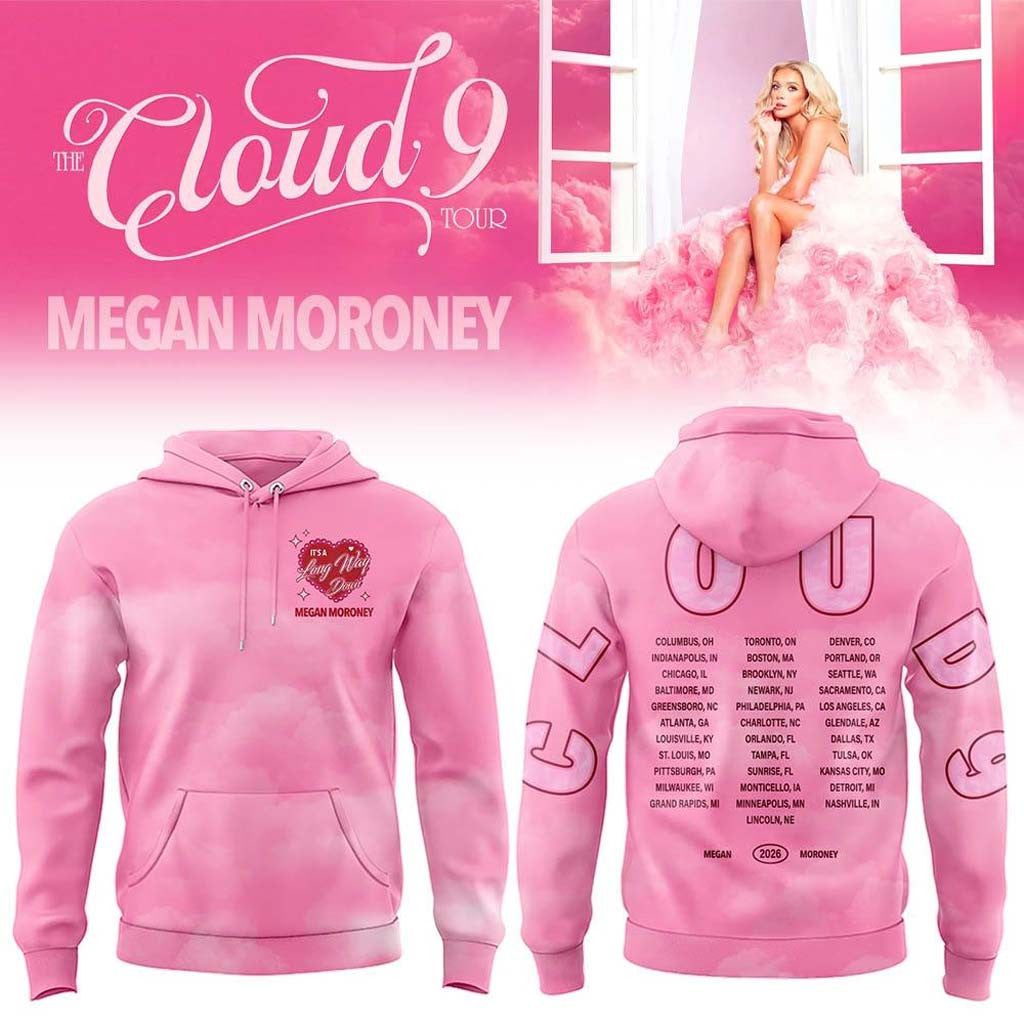 Megan Moroney The Cloud 9 Tour 2026 Pink Hoodie Megan Moroney Merch Girlfriend Gifts - Merchluma