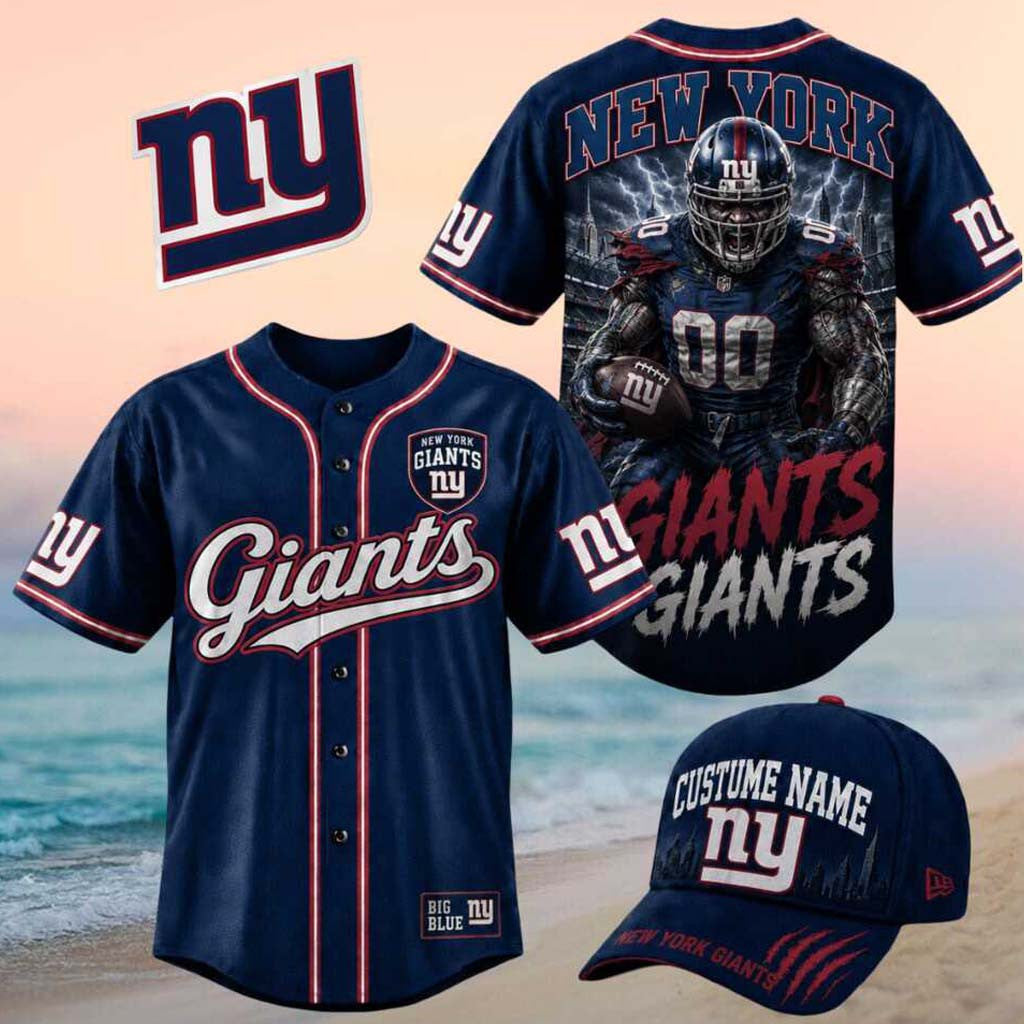 New York Giants Muscle Cyborg Player Football Baseball Jersey New York Football Merch - Merchluma